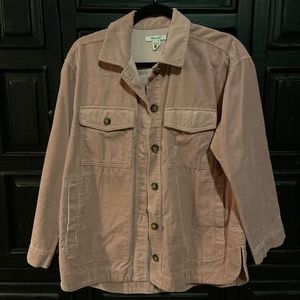 SZ Small MADEWELL Pink Corduroy Shacket With Pockets